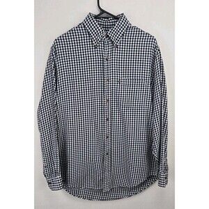 Brooks Brothers - 346 - Non Iron Button Down Shirt - Mens Sz M - White - Check